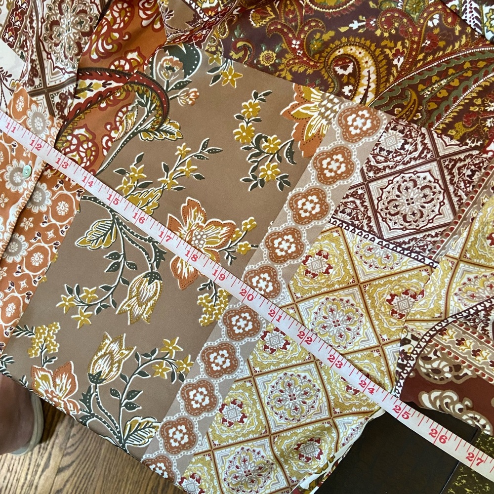 Women's Boho Patchwork Floral Button-Up Blouse In… - image 8